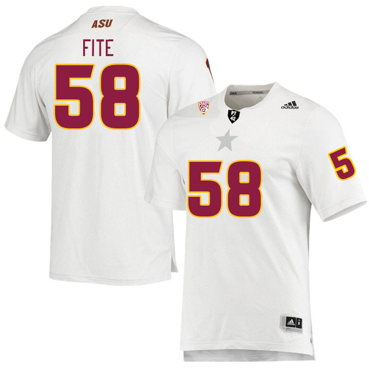Men #58 C.J. Fite Arizona State Sun Devils College Football Jerseys Stitched Sale-White